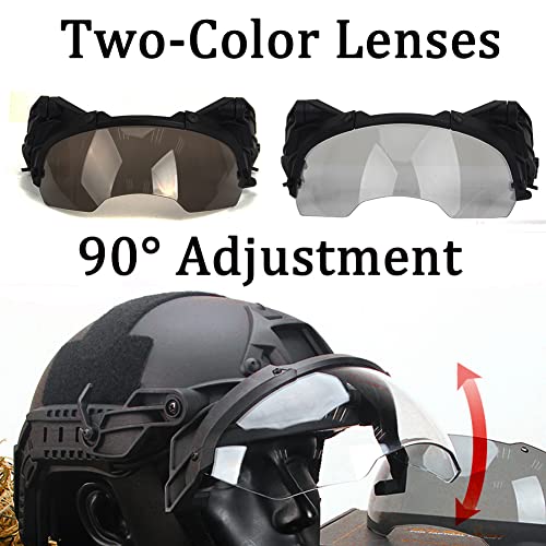 Masque de protection rabattable avec guide de lunettes antichoc pour airsoft - 3