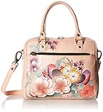 Anna by Anuschka Women’s Genuine Leather Medium Cross Body | Hand Painted Original Artwork | Chic & Stylish Organizer | Romantic Rose