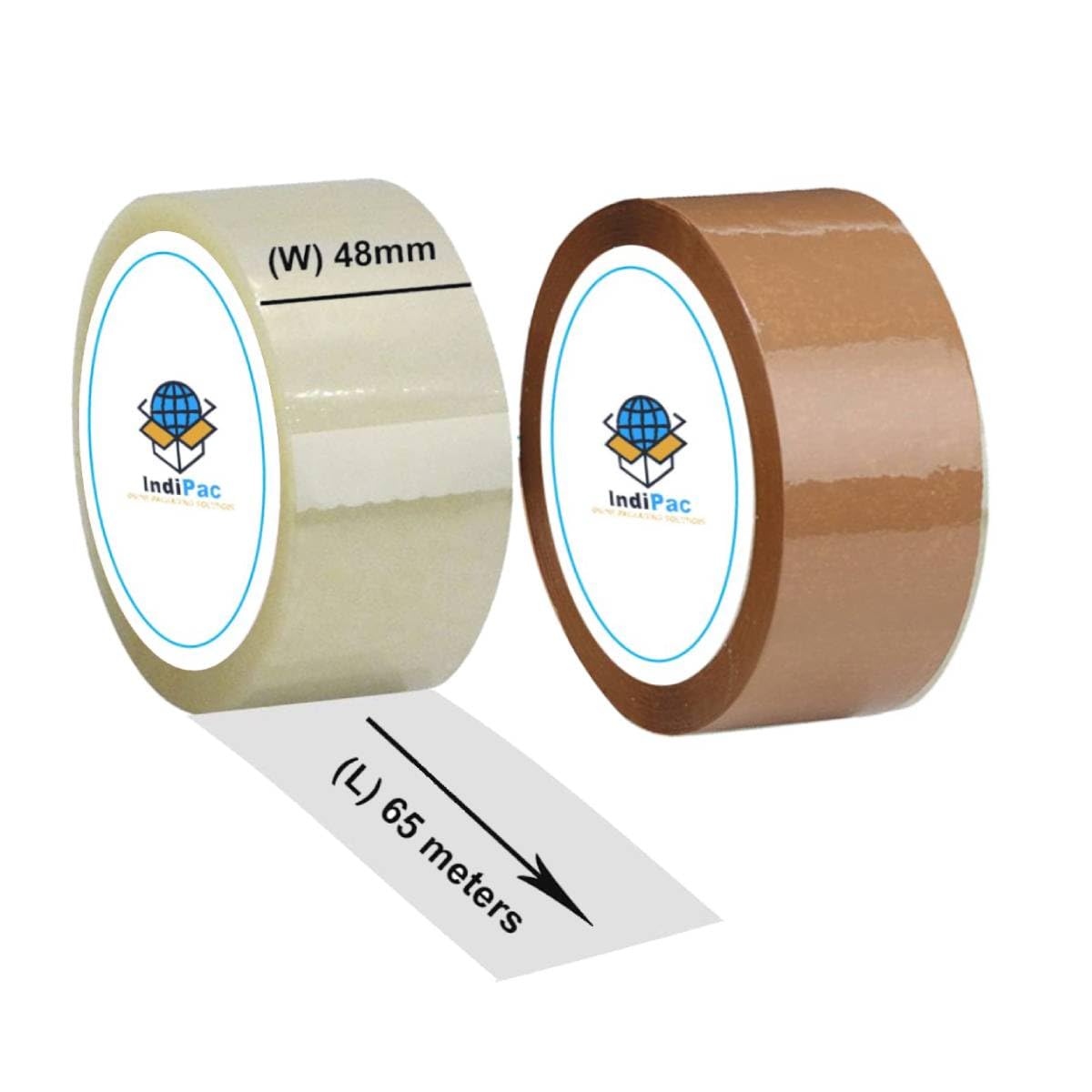 Indipac 1 Brown & 1 Transparent Cello Tape Combo Multipurpose Everyday Office, Home, Diy Craft, Stationery Uses BOPP Self Adhesive Packing Tapes 2pcs (2in 65mtr) (B0CMMTWBRS) Amazon Price History, Amazon Price Tracker