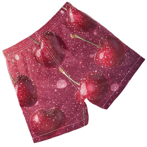 Pigsaly Boys Swim Trunks Sweet Candy Gradient Pink Red Cherry Fruit Boys Board Shorts Swimsuit Swimwear Bathing Suit 2T2