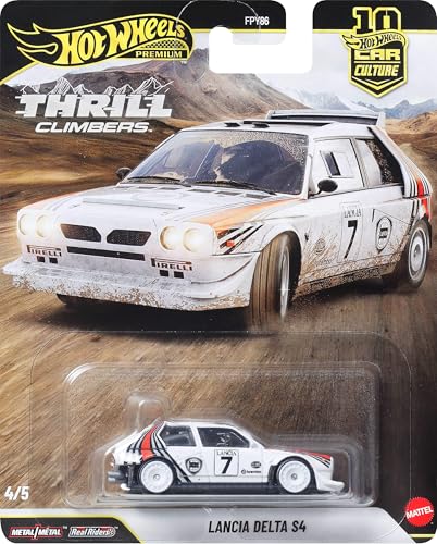 Image of Hot Wheels Premium Car Culture Collectible Toy Car, 1:64 Scale Die-Cast Lancia Delta S4, Eurospeed Vehicle with Real Riders Tires