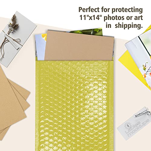 Image of Golden State Art 50 Pack 11x14 Corrugated Cardboard Sheet 1 /8 inch Flat Inserts | Large Flat Layer Pads, Corrugated Card Board Inserts for Shipping, Packing, Mailing or DIY Art Crafts, Box Dividers (Brown)