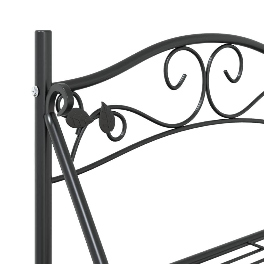 vidaXL Blumenregal Schwarz 56x30x96 cm Stahl