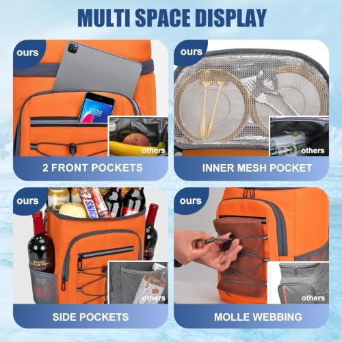 Image of Backpack Cooler Insulated Leakproof, Soft Cooler for Outdoor Camping Hiking
