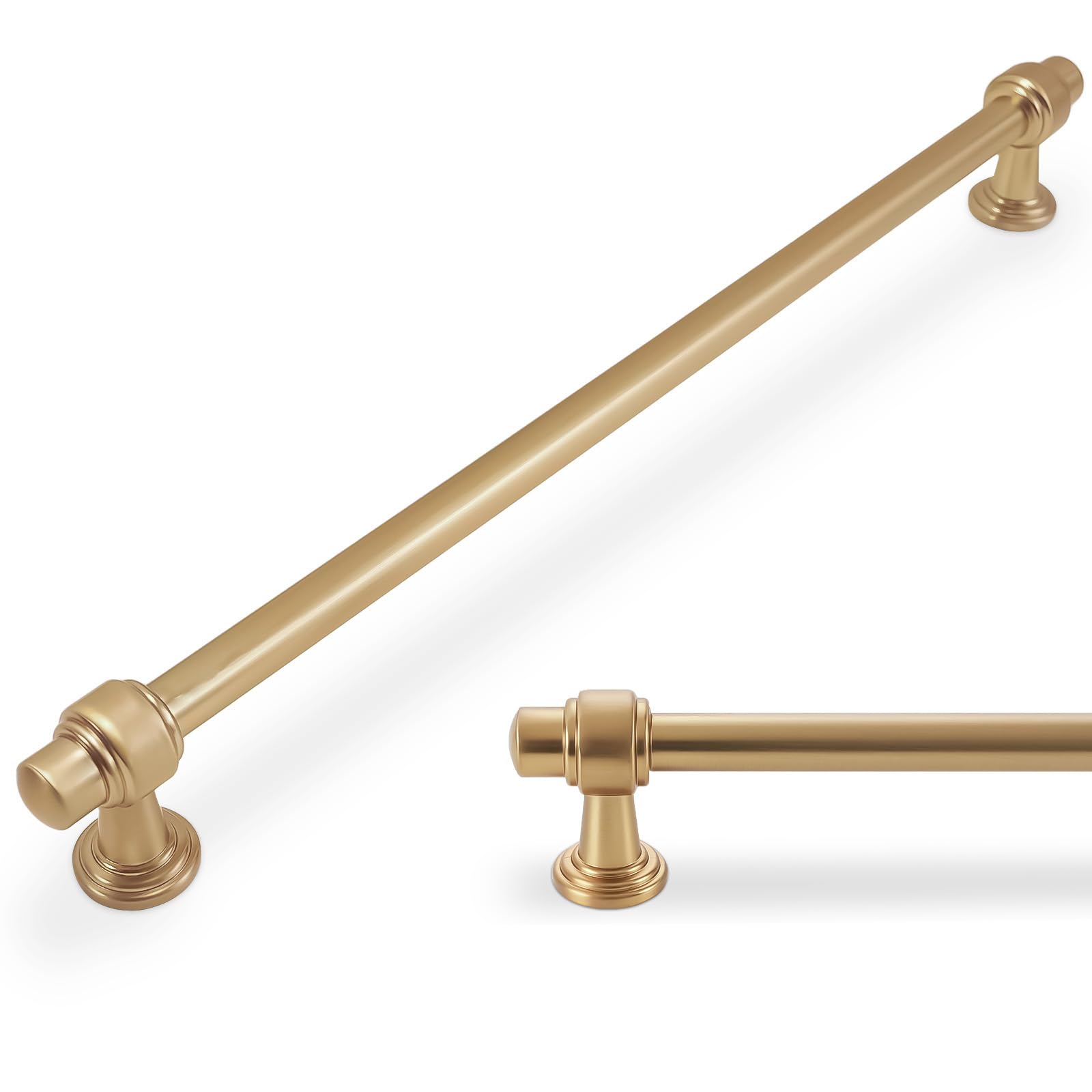 POVEFONK 10 Pack 10 inch(254mm) Champagne Bronze Kitchen Cabinet Handles Cabinet Pulls Gold Drawer Pulls Kitchen Cabinet Hardware Dresser Handles