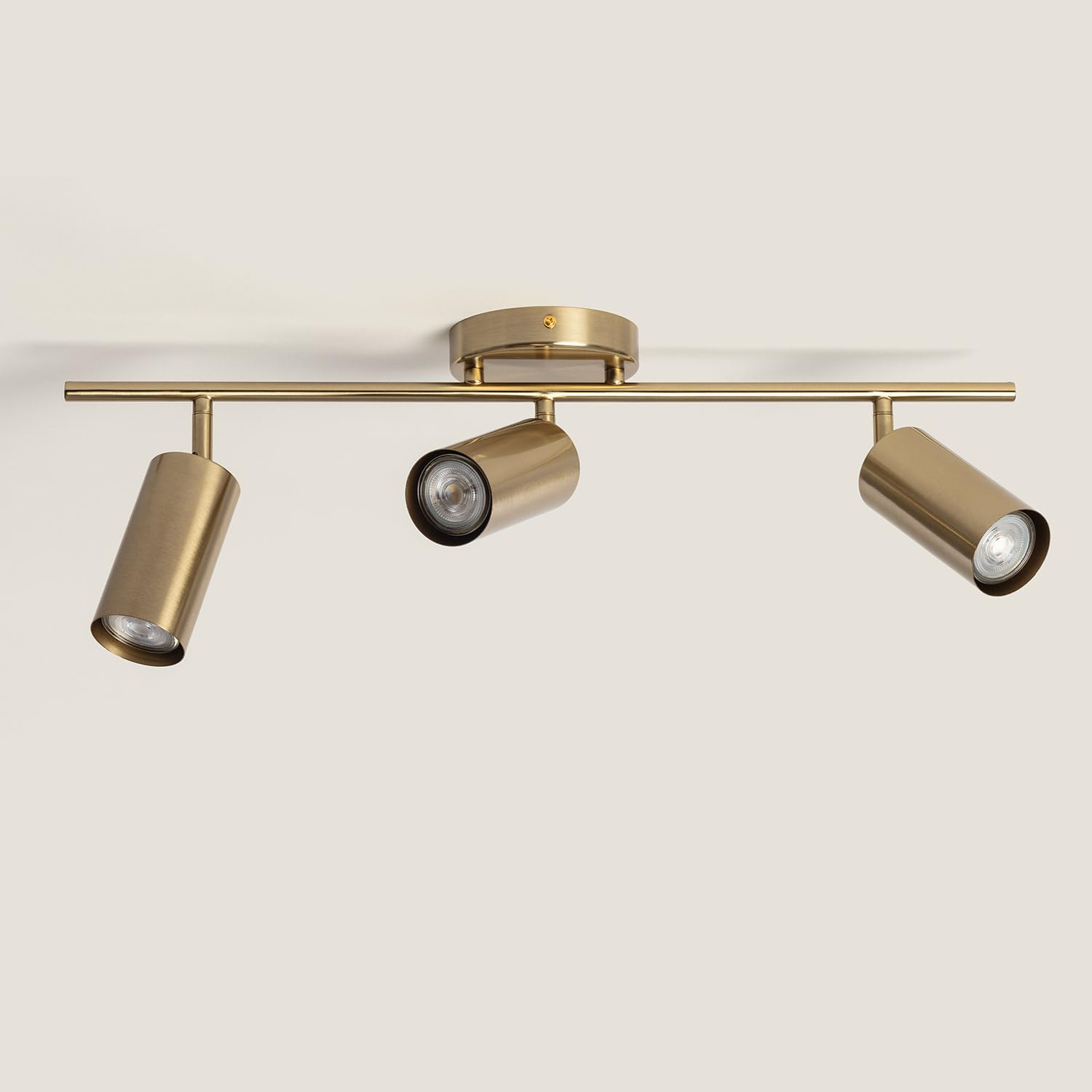 LEDKIA Lámpara de Techo Metal Dariel 3 Focos Dorado | 3 Focos Orientables | Diseño Moderno y Minimalista | Compatible con Bombillas de Bajo Consumo
