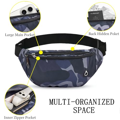Image of Fanny Pack for Women Men,Crossbody Fanny Pack Water Resistant Sports Waist Bag Pack, Belt Bag for Travel Hiking Running