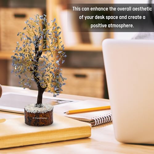 Image of Certified Tanzanite Crystal Tree for Good Luck - Healing Crystals Money Tree for Wealth, Positive Energy at Home Office - Decorative Spiritual Gifts for Vastu, House Warming