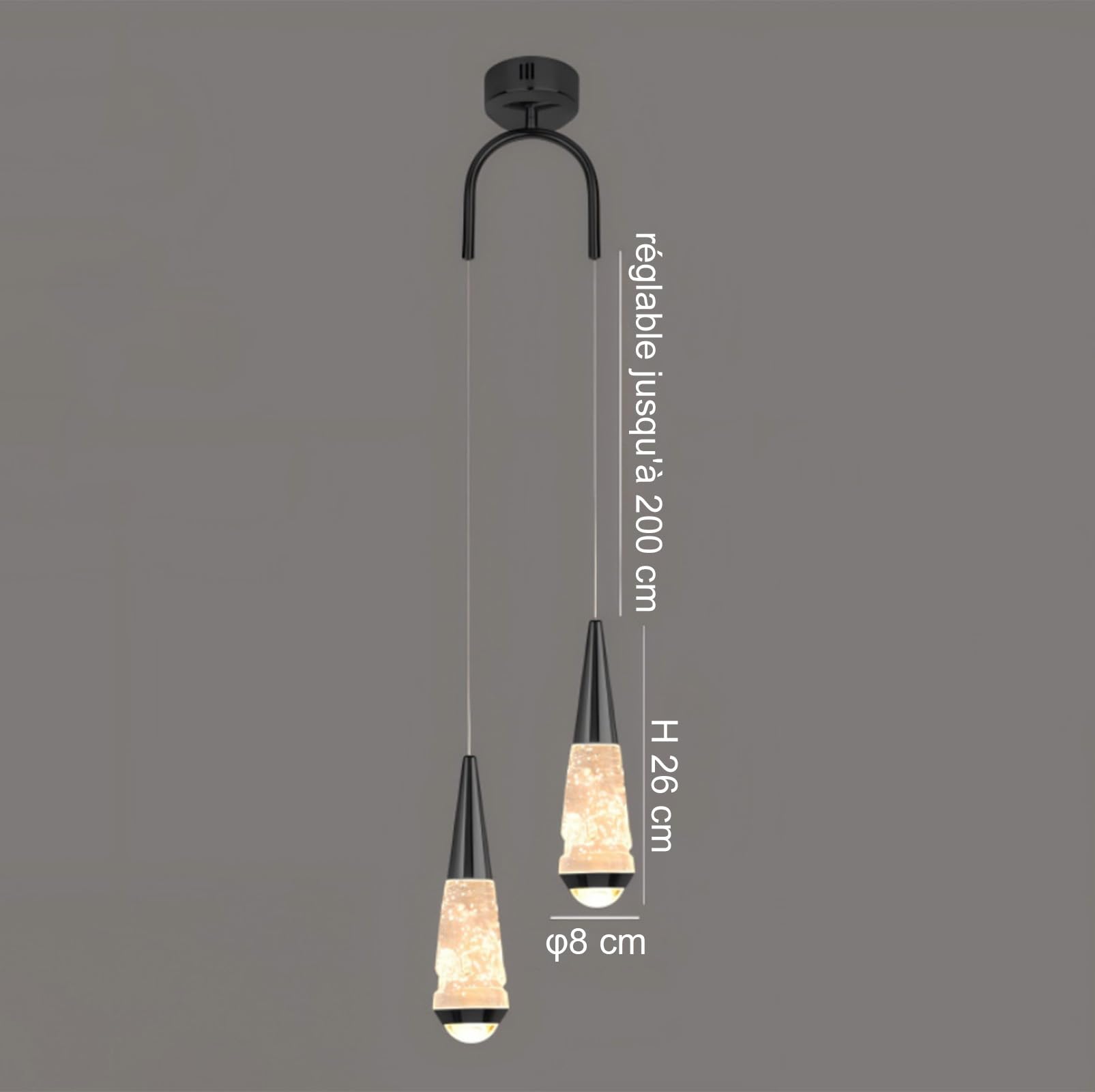 Nowoczesna złota lampa wisząca LED do kuchni, ściemnialna