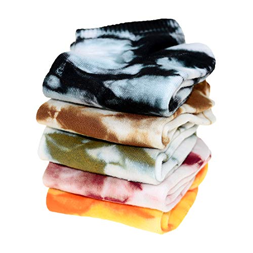 Manimepe 5 Pairs Women's Cotton Tie Dye Ankle Socks - Low Cut Novelty No Show Socks4