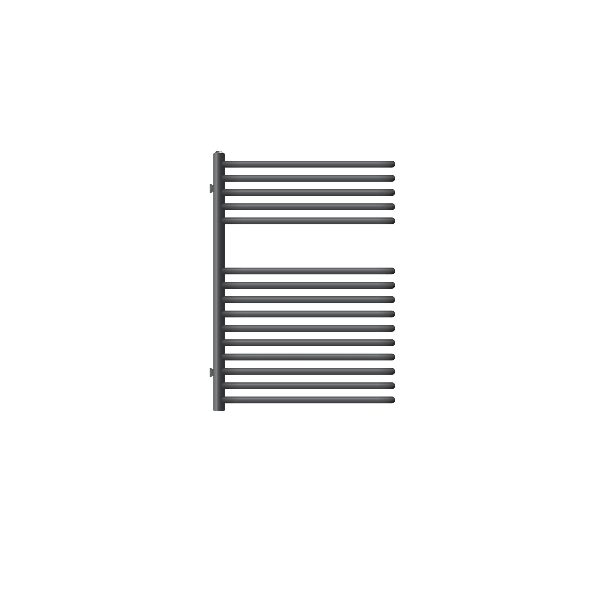 LuxeBath Radiador Toallero de Diseño Monocapa para Baño 500 x 800 mm Antracita con Elemento Calefactor 300W Pantalla Digital Cromo Estufa Moderna para Aseo o Dormitorio con Tubos Ovalados