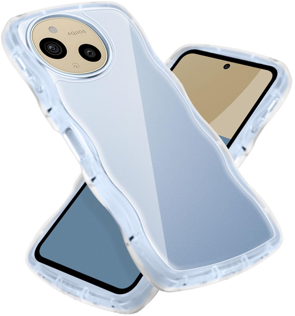 AQUOS sense9 / AQUOS sense10 ケース クリア かわいい 波状フレーム 耐衝撃 SH-53E / SHG14 / SH-M29 / SH-53F スマホケース 透明 滑り止め 人気 可愛い 女性用 女子向け アクオスセン9/アクオスセン10 カバー 落下防止 (クリア)