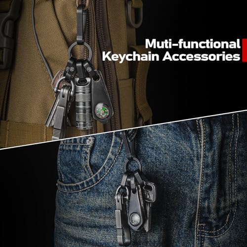 Image of TISUR Titanium Key Ring Clip, Small Carabiner Keychain,Mini Snap Keyring
