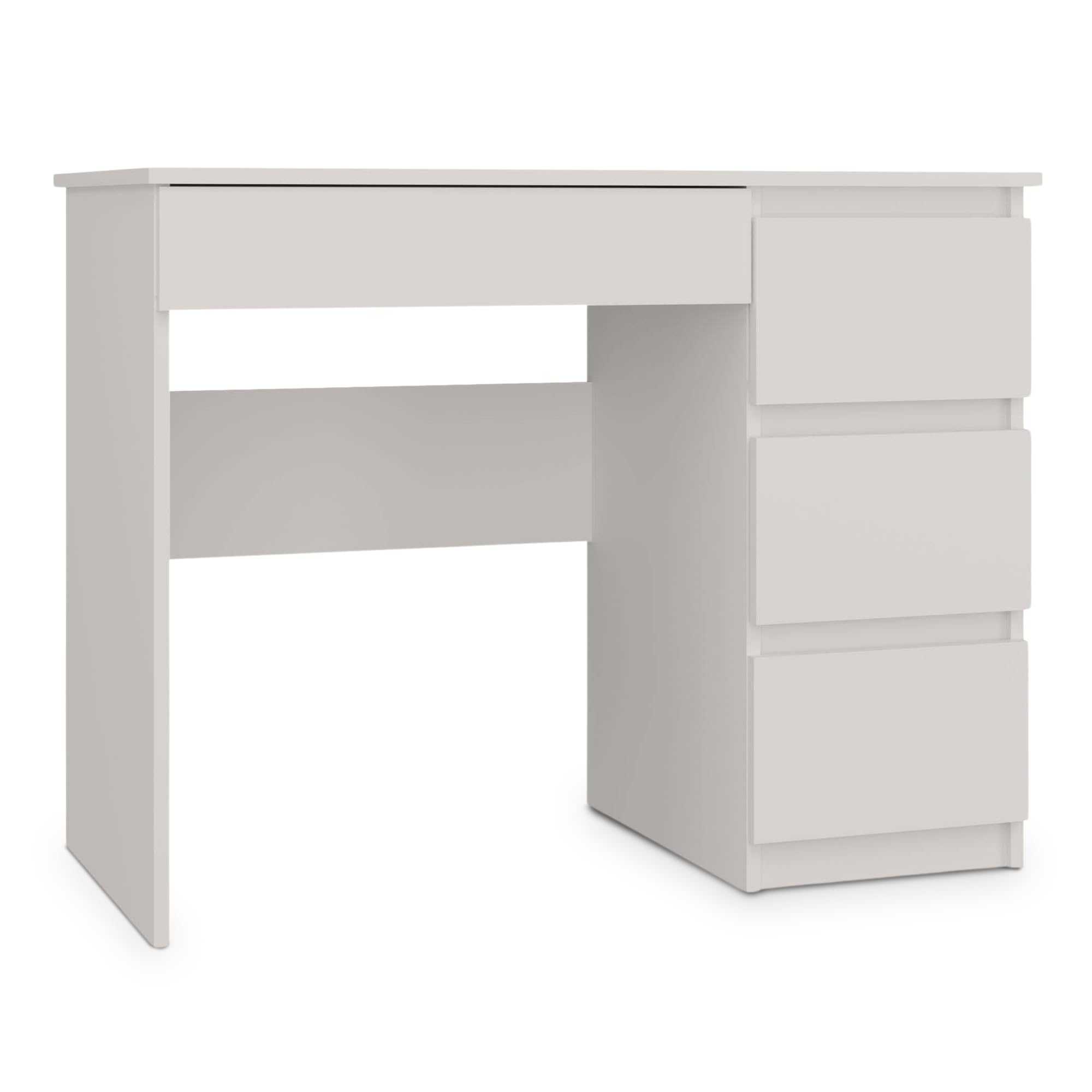 WHATSIZE ENTERPRISE - Mijas - Modern Computer Desk with Drawers - White Office Workstation Table with 3 Storage Drawers, Right-Side Configuration, Study table & Office Desk