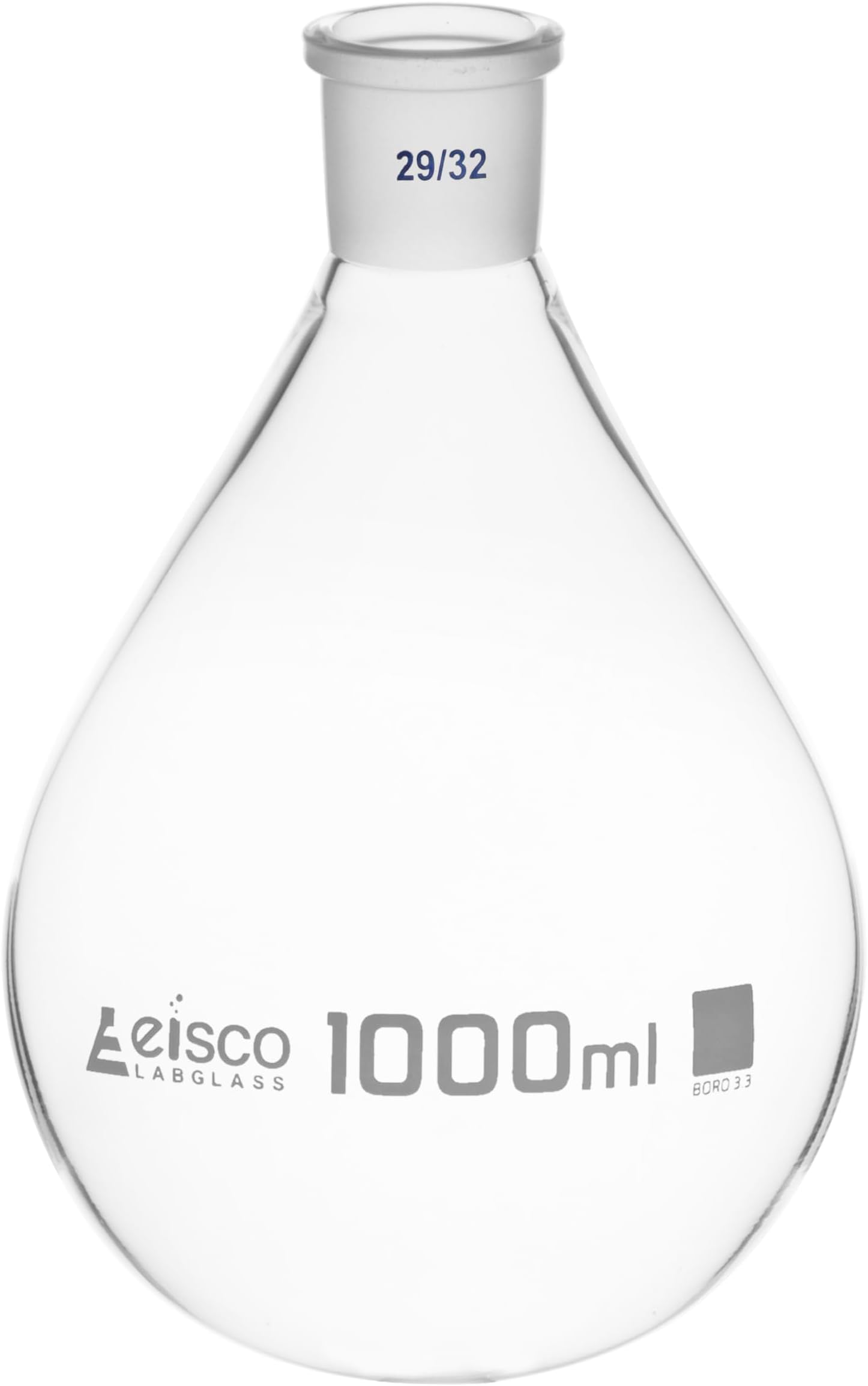 EISCO Evaporating Flask, 1000ml - 29/32 Interchangeable Joint Borosilicate Glass- Eisco Labs