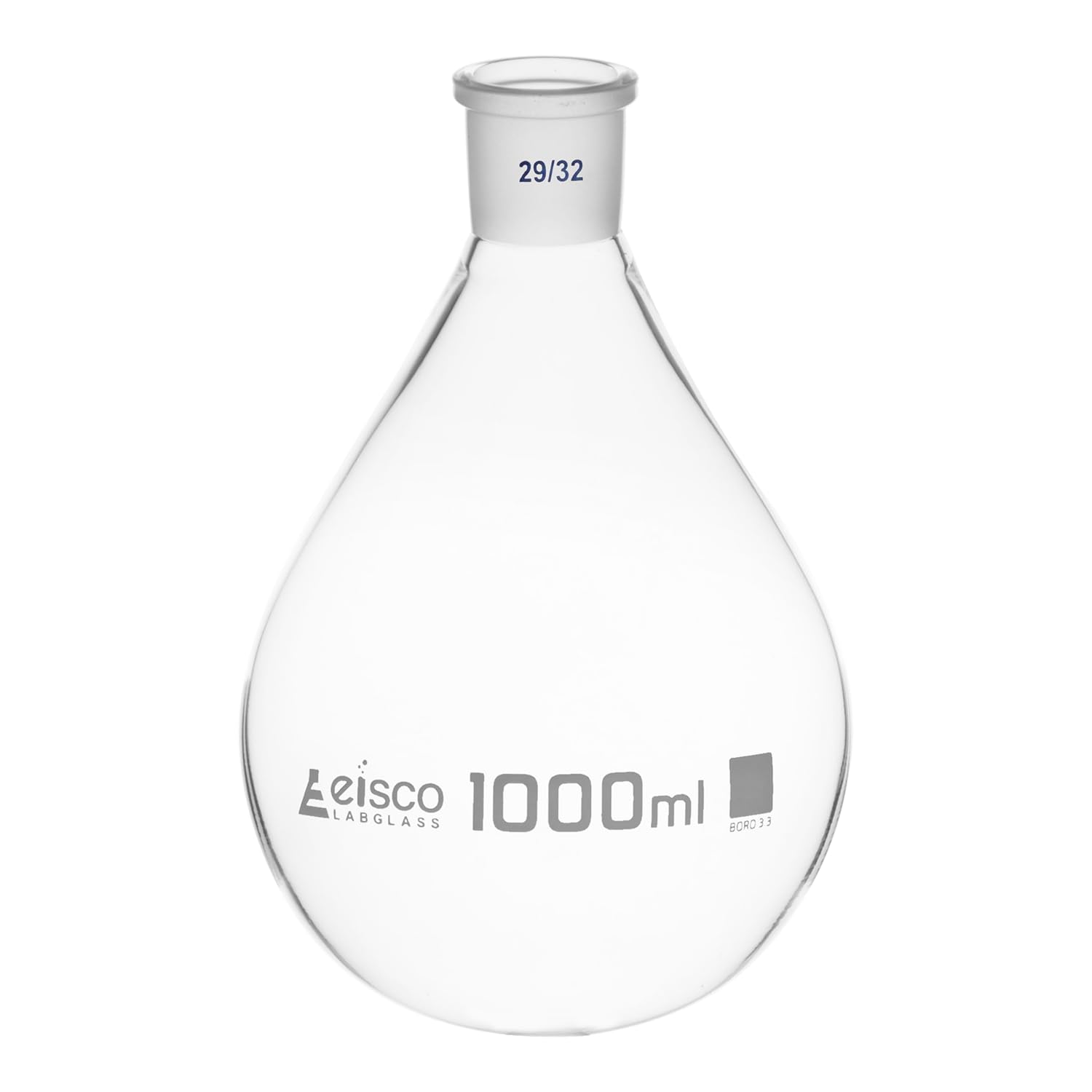 EISCO Evaporating Flask, 1000ml - 29/32 Interchangeable Joint Borosilicate Glass- Eisco Labs