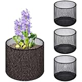 Lot de 4 sacs de plantation réutilisables en maille PVC : contient 4 sacs de plantation en PVC noir et PE avec maille de 1/16