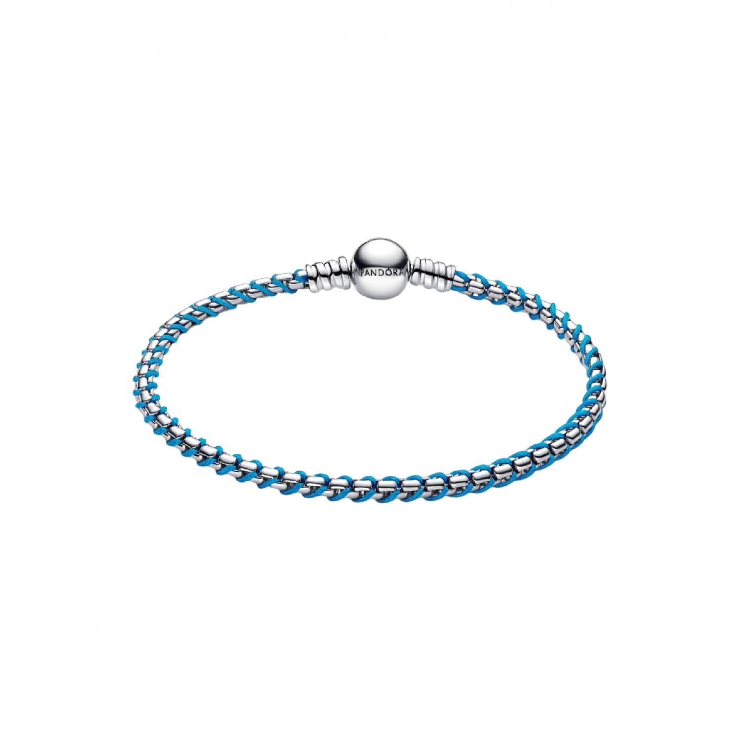 PANDORA Bracciale da donna in argento turchese 593816C01, 593816C01-​19, Argento sterling, Nessuna pietra preziosa