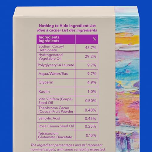 Good Molecules Clarify and Cleanse Bar - Soap Free Bar with Salicylic Acid, BHA for Skin Tone Balancing and Cleansing - Body and Facial Cleanser, Skin Care for Face