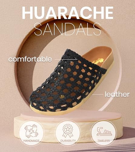 Macarena Collection Womens Shoes Leather Sandals for Women | Huarache Handmade Mexican Sandals Women | Comfortable & Stylish Womens Sandals 0043