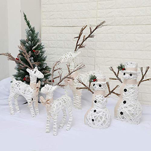 Liushi Christmas Decoration Elk Iron Art Ice Silk Reindeer Christmas Snowman Xmas Tree Bottom Metal Ornament Hotel Window Scene Decoration,Deer,S #TOP1