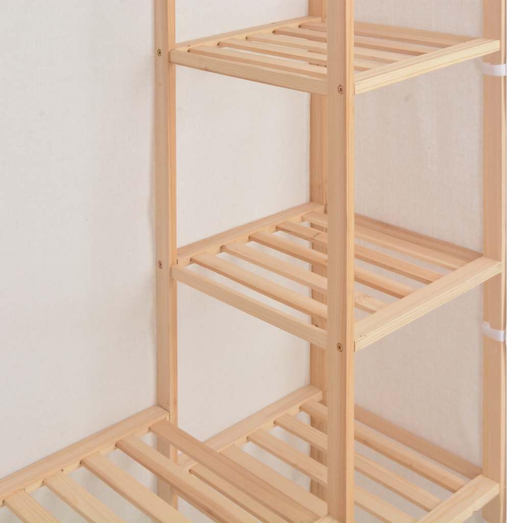vidaXL Kleiderschrank Stoffschrank Garderobenschrank Garderobe Schrank Schlafzimmerschrank Wohnzimmer Schlafzimmer Weiß 135x40x170 cm Stoff