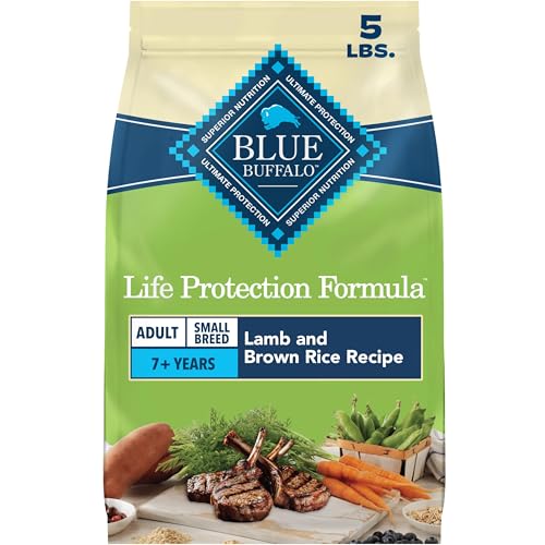 Blue Buffalo Life Protection Formula Adult Small Breed Dry Dog Food, Supports High Energy Needs, Made with Natural Ingredients, Lamb & Brown Rice Recipe, 5-lb. Bag