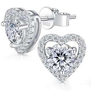 0.5CT Heart Moissanite Earrings Brillian...