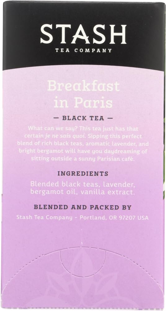 Stash Tea Breakfast in Paris Black Tea, 18 Count Tea Bags in Foil (Pack of 6) by Stash Tea