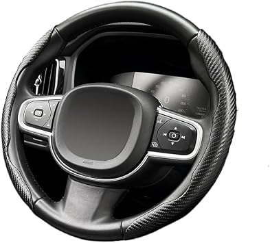RYE for Mazda Steering Wheel Cover, Car Steering Wheel Cover Carbon Fiber Texture Ultra-Thin Easy Installation Durable Breathable, for Mazda CX5 CX50 CX3 CX9 Mazda 3 5 6 MX5 Accessories - Black