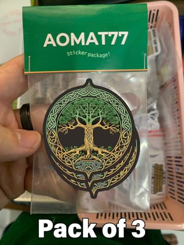 Image of (Pack of 3) Tree of Life Yggdrasil Waterproof Sticker, 3 Inches