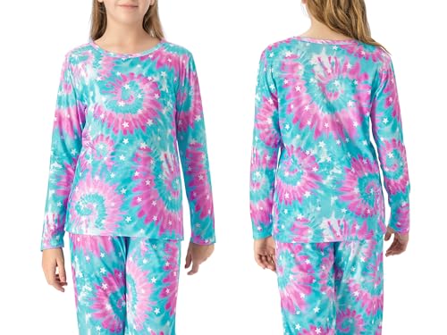 Topgal Little & Big Girls Long Sleeves & Pants Tie Dye Tropical Flowers Leaves Pajamas Kids PJ Set Sleepwear Size 6-182