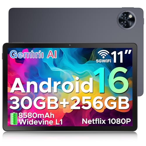 DOOGEE U11 PRO 2025 Tablet Android 16, 30GB+256GB/2TB Gemini AI, 8580mAh 7.9mm Thin Tablet 11 Pollici, T7200 Octa Core Tablets Gaming, 90Hz 1080P 13MP+5MP, Widevine L1/Face ID/5G WiFi/BT5.0/OTG/GPS