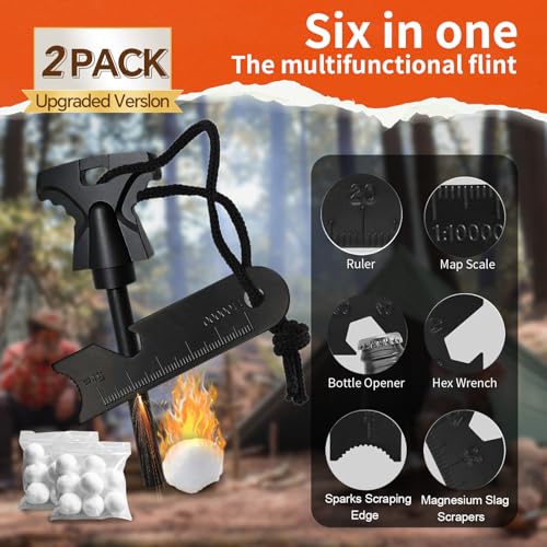 Magnesium Fire Starter with Striker, High Temp Magnesium Rod, Fire Starters for Survival Fire Steel Fero Rod, for Camping, Hiking and Emergency - Image 6