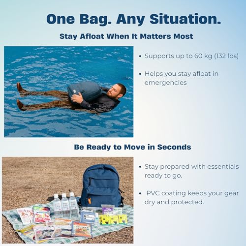 Beat Light Mochila de Seguridad Flotante – Mochila de Emergencia 2 en 1 Resistente al Agua, Equipo Salvavidas de Alta Visibilidad Navy miniatura 4