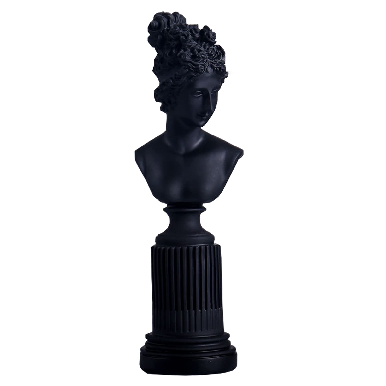 mozhixue Venus Girl Resin Greek Home Decoration Sculpture Home Decoration, European Style Retro And Ancient Ancient Venus Goddess Head Resin Craft Statue Home Desktop Decoration,Black