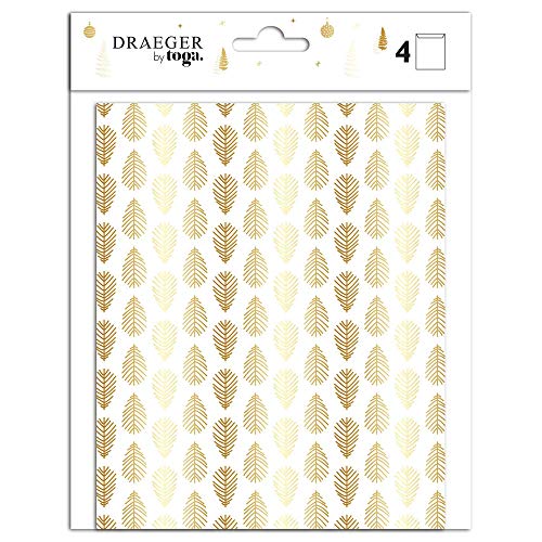 Toga Bolsa De Regalo, Blanco Y Dorado, 13,5 X 16,5Cm