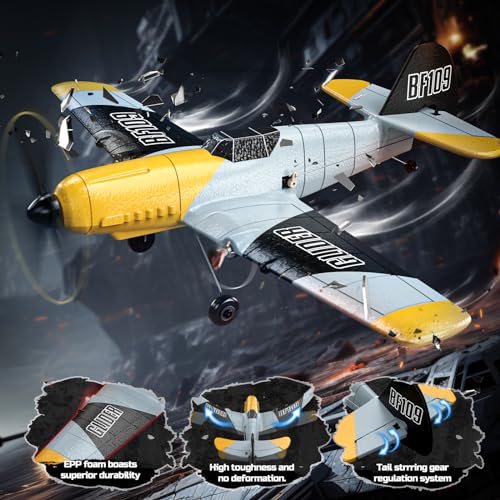 Deerc AU4-Z61 Rc Plane 3 Channel Bf-109 Remote Control Airplane Fighter Toys,2.4Ghz 6-Axis Gyro Stabilizer Rtf Glider Aircraft Plane With 2 Batteries,Easy To Fly For Adults Kids Beginners Boys thumb #6