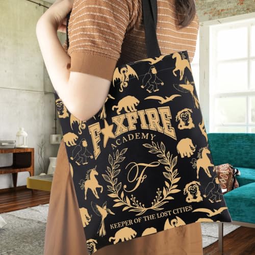 WCGXKO Book Lover Gift Academy Keeper Of The Lost Cities Bookish Tote Bag3