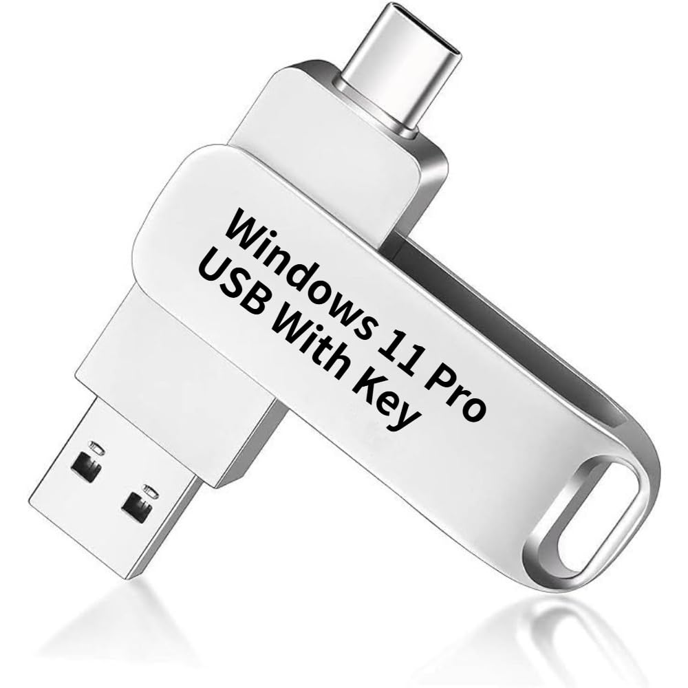 Flash Drive USB C inicializável para Windows 11 Pro USB com chave