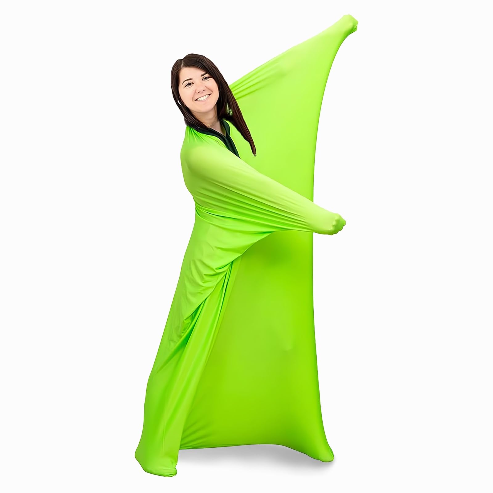 TRQQWEQQ Full Body Sensory Body Sock Adults 35''Hx44''W Cozy Sensory Body Sock Sensory Sack(GreenA,M/Medium)