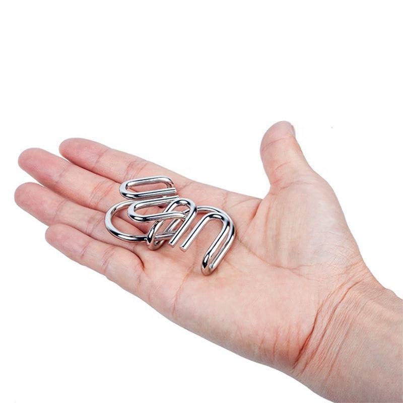 Image of Brain Teasers Metal Wire Puzzle Set of 8 IQ Mental Puzzle Toys for Gifts, Party Favors, Prizes, Disentanglement Puzzle Unlock Interlock Toys IQ Brain Teaser Challenges (Multicolor Box)