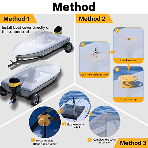 Boat Cover Support Poles Stand System Stable Base Height Adjustable Aluminum Boat Pontoon Cover Poles Post Marine Grade Aluminum Bimini Boat Tarps Winterization Cover Stand #TOP5