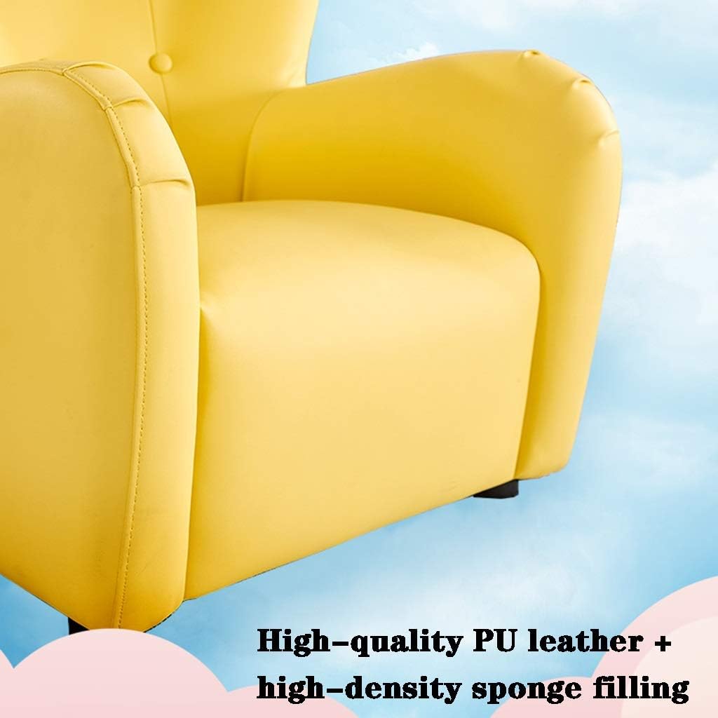 Couch Simple and Small Entertainment Sofa Chairs for Boys and Girls in The Living Room Reading Corner Learning Backrest Armchair Load-Bearing 75KG (Color : Pink Size: 645340cm) (Yellow 64*53*40cm)