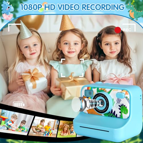 Miniatura 8 de Tebokhad Cámara Instantánea Niños, 1080p 2,4 Hd Camara Fotos Infantil Instantanea Con 32gb Tarjeta, Bolígrafos De Colores Y Papel De Impresión, Camara Fotos Infantil Regalo Para Niños De 3 A 12 Años