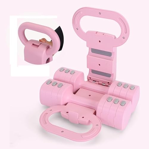 Ensemble Kettlebell Réglable, Alteres Musculation Femme – Haltère 1 kg, Disque Poids Musculation Réglables Kettlebell Rose (2-en-1) pour Fitness Féminin à la Maison