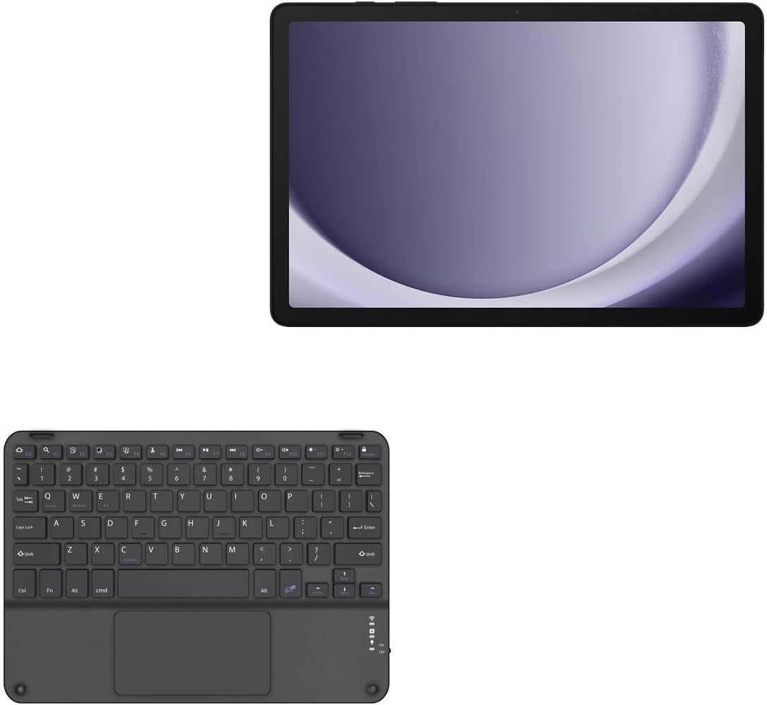 BoxWave Keyboard Compatible with Samsung Galaxy A9+ 5G - SlimKeys Bluetooth Keyboard with Trackpad, Portable Slim TouchPad - Jet Black