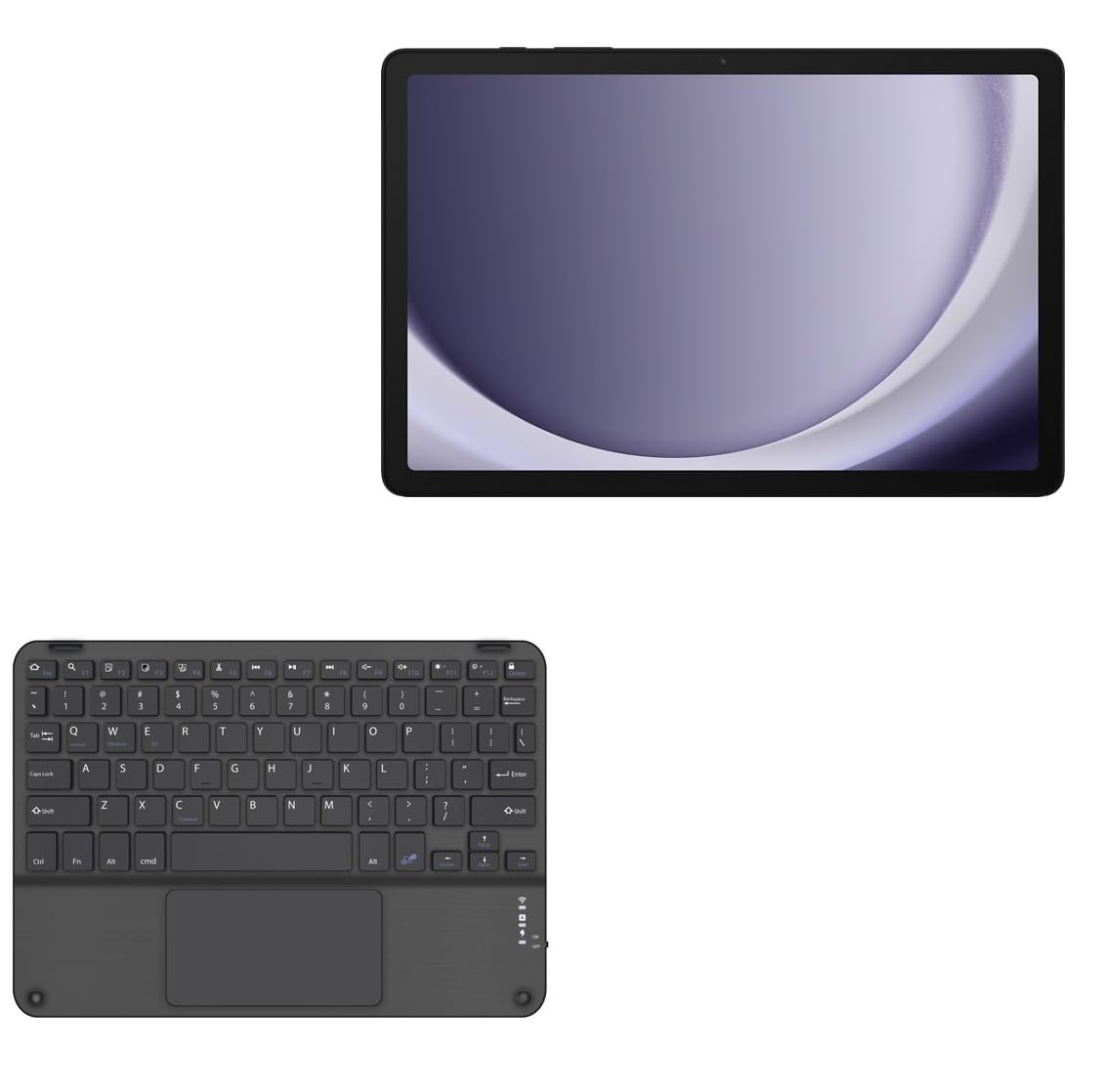 BoxWave Keyboard Compatible with Samsung Galaxy A9+ 5G - SlimKeys Bluetooth Keyboard with Trackpad, Portable Slim TouchPad - Jet Black