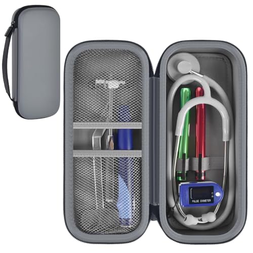 Image of ALKOO Stethoscope Case for 3M Littmann Classic III /Cardiology IV, Grey | for MDF Acoustica Stethoscopes, for Nurses, Doctors, Nursing School Essentials, Students, Clinic, EMS, Travel, Hard Bag Only