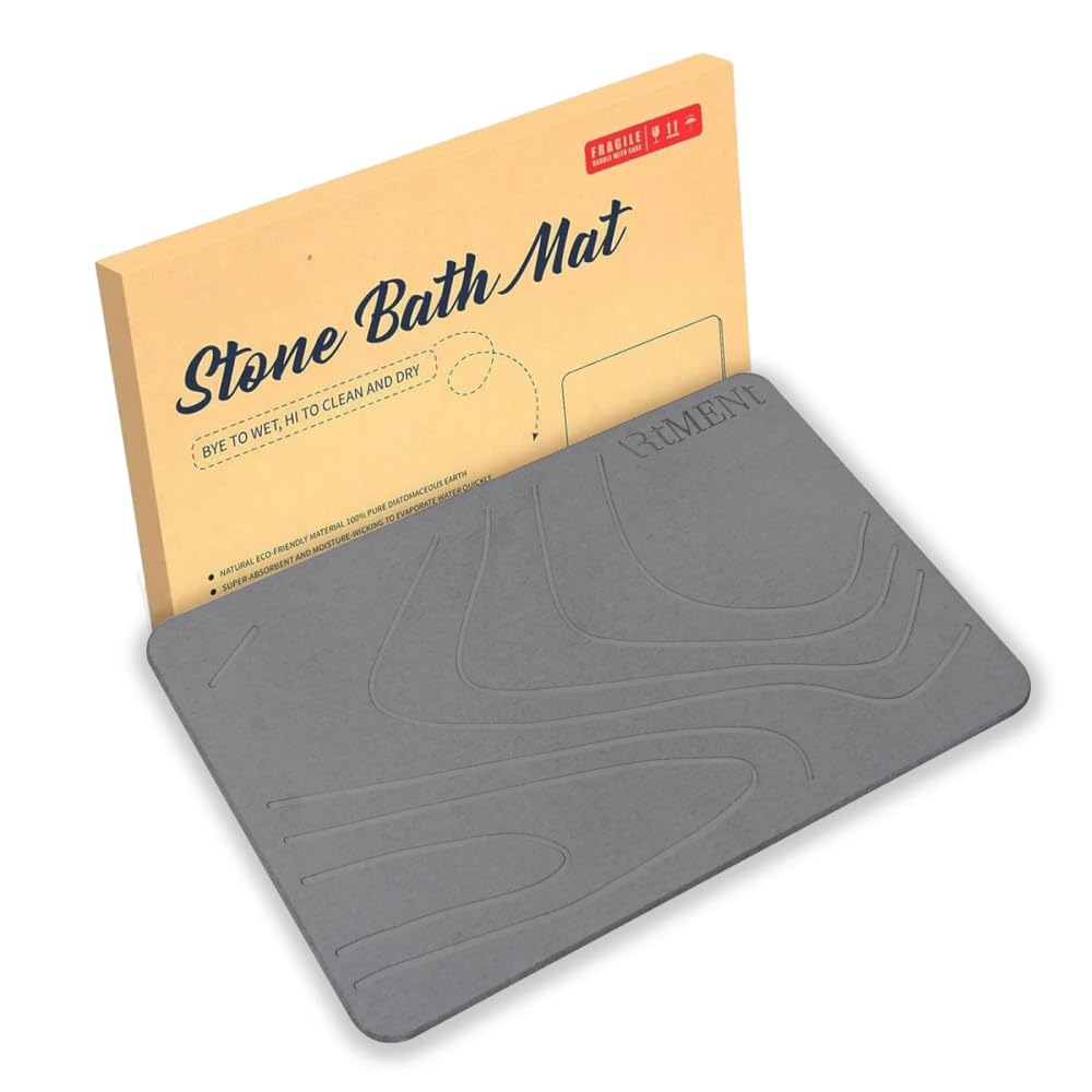 The Artment your artistic apartment TerraDry Stone Bathroom Mat Diatomaceous Earth Shower Mat, Non-Slip Super Absorbent Quick Drying Bathroom Mat | Natural, Easy to Clean (60X40 CM) (B0CL9TRN8D) Amazon Price History, Amazon Price Tracker